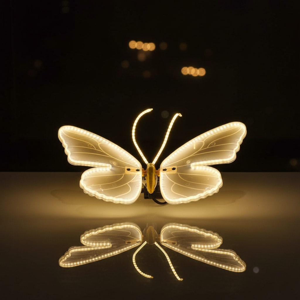 Borboleta Iluminada com LED e Movimento + Cabo Extensor