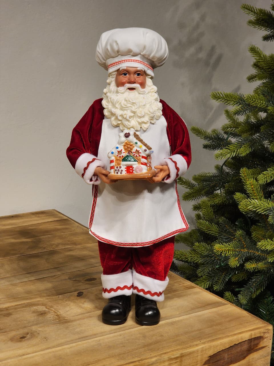 PAPAI NOEL COLECIONÁVEL CONFEITEIRO 46CM